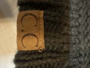 C.C Charcoal Gray Knit Pom Pom Beanie Winter Hat